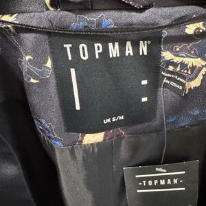 Topman Black and Gold Patterned Jacket